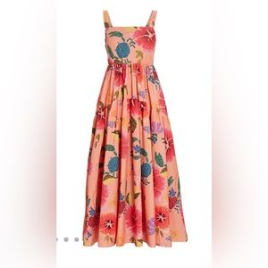 Farm Rio Floral Sea Poplin Midi dress